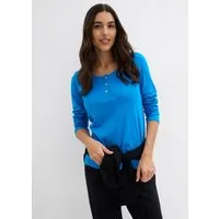 bonprix Langarmshirt (1-tlg) körperbetonte Passform, Langarm, mit kurzer Knopfleiste im Henley-Stil