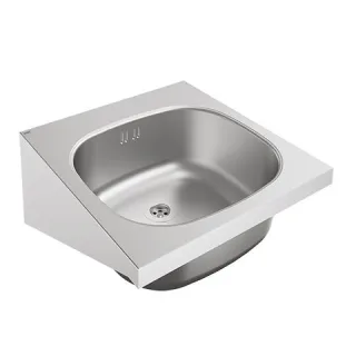 KWC Aquarotter Einzelwaschtisch, ANIMA, Edelstahl, 400x200x412 mm, o. Hahnl., m. Überl., 203.0500.57 203.0500.577