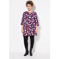 Ulla Popken Longshirt Longshirt Keyhole A-Linie Rundhals 3/4-Arm