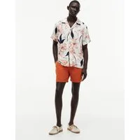 Tommy Hilfiger Kurzarmhemd LINEN RESORT PRT SS RF SHIRT aus Leinen mit Tropen-Print