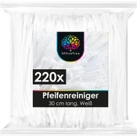 OfficeTree Basteldraht 220x Pfeifenreiniger Weiß 30 cm, XXL Set