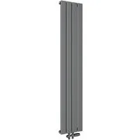 SONNI Designheizkörper Heizkörper Design Anthrazit Vertikal/Horizontal,Einlagig/Doppellagig, Paneelheizkörper mit Anthrazit/Chrom Multiblock