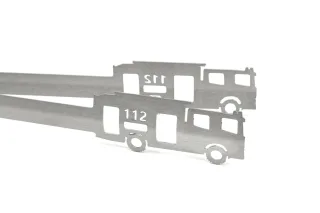 Grillzange | Motiv: Feuerwehr 112 neu | Feuerwehrgeschenk | Feuerwehrgrillzange | Edelstahl | integrierter Flaschenöffner