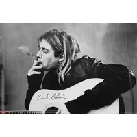 Close Up Poster Nirvana Poster Kurt Cobain Smoking & Guitar 91,5 x 61 cm