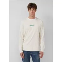 s.Oliver Langarmshirt T-Shirt Longsleeve aus Baumwolle mit Rippbündchen und Logo