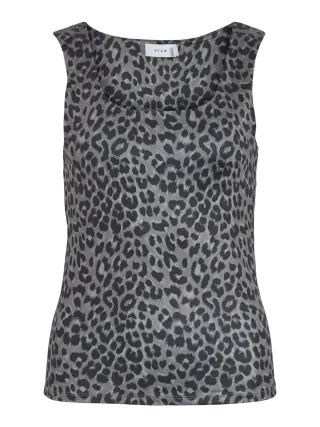 VILA - VIKENZA NEW AOP U-NECK S/L TANK TOP - 300042001/Po PoppySeed - Gr. - S