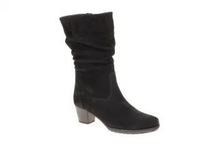 Gabor Damenstiefel 76.606.47 Schwarz - elegante Schaftstiefel, weite H