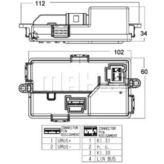 Mahle Regler f?r Innenraumgebl?se BMW 5er F10 6er F12 7er F01