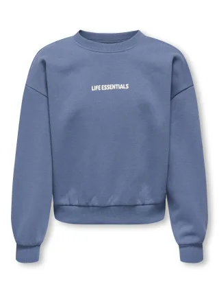 KIDS ONLY - KOGSABINA SCHOOL L/S O-NECK PRINTED SWT Vintage Indigo - Gr. - 164