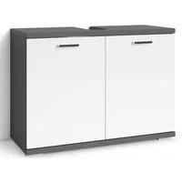 byLIVING Waschbeckenunterschrank Nebraska Breite 80 cm, Badezimmerschrank, MDF-Fronten in Hochglanz-Optik