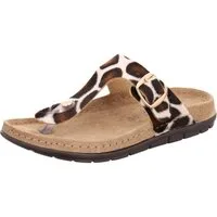 Rohde Rodigo Giraffe Zehentrenner Sommerschuh, Pantolette mit Kuhfell-Print