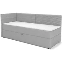 Deine Möbel 24 Boxspringbett MILA, Tagesbett mit Bettkasten, Schlafsofa mit Schlaffunktion (Cord-Stoff & Velour Samt, 1-St., perfekt für Jugendliche & Erwachsene, Modernes 3-in-1 Design), 90x200 100x200, Schwarz Grau Beige Creme Anthrazit