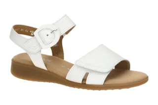 Gabor 82.802.50 Damen Sandalette Echtleder wei?, Keilabsatz 2cm