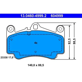 ATE Bremsbel?ge vorne Porsche 911 996