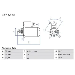 Bosch Anlasser 1,7 kW Audi A4 A5 A6 A7 A8 Q5 0986025240