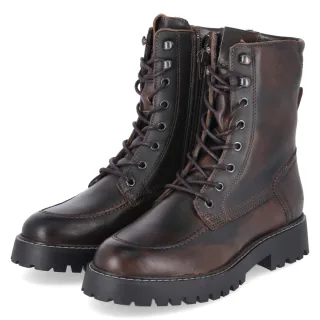 Fräulein Frida Schnürboots - Gr. 37 - Braun - Glattleder