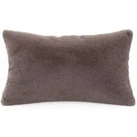 ANRO Dekokissen PLÜSCH Bär Schlicht Kunstfell Sofakissen Kuschelkissen Flauschig, sehr weich & kuschelig 30x50cm OHNE Füllung Uni-Einfarbig Taupe