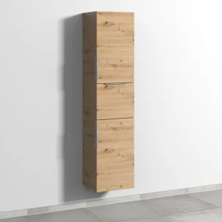 Sanipa 3way Hochschrank mit 2 Türen und 1 Auszug, Eiche Natural-Touch UM10585