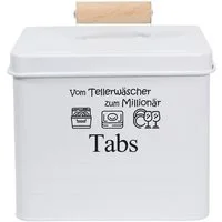 HTI-Living Aufbewahrungsdose Aufbewahrungsbox Geschirrspültabs Landhaus (Stück, 1 St., 1 Aufbewahrungsdose), Metalldose mit Holzgriff