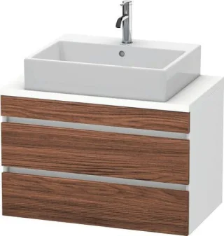 Duravit DuraStyle Konsolenwaschtischunterbau wandhängend Nussbaum dunkel & Weiß Matt 800x478x512 mm  DS530702118
