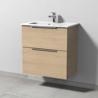 Sanipa 3way Waschtischunterbau zu Duravit ME by Starck Waschtisch mit 2 Auszügen, Eiche-Nordic UM72248