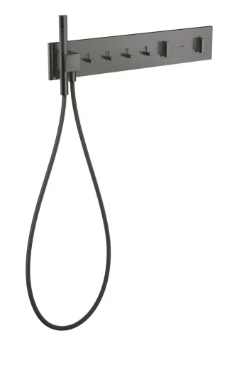 Hansgrohe Thermostatmodul 610/110 Axor ShowerComposition 4 Verbraucher, polished black chrome, 12573 12573330