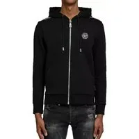 PHILIPP PLEIN Kapuzensweatjacke Herren Sweatjacke Jacke Hoodie Mit Kängurutasche und einem markanten Bandstreifen.