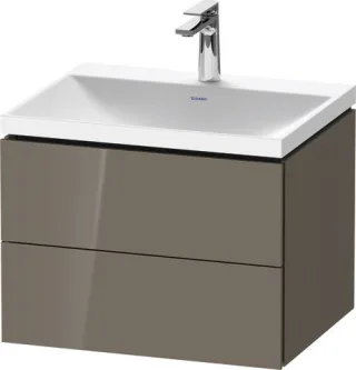 Duravit L-Cube c-shaped Set wandhängend Flanell Grau Hochglanz 600x480x480 mm - LC6950O89890000 LC6950O89890000
