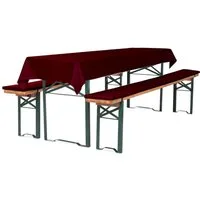 TexDeko Bankauflage Bierbankauflagen-Set mit Tischdecke 100x250cm (universal) 3TLG Set, (Set, 2x Auflage + 1x Tischdecke), blickdicht & waschbar