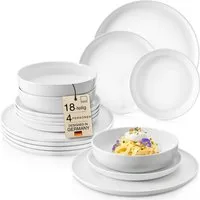 SÄNGER Tafelservice Marlo Geschirrset (18-tlg), 6 Personen, Porzellan, Weiß, Premium Collection