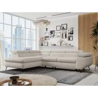 MKS MÖBEL Ecksofa PETER L, Set, Ecksofa L-form, HR35-Schaum, Wellenfederkern, Bettfunktion, Einstellbare Kopfstützen, Bettkasten