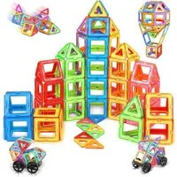 POPOLIC 50 Stück Magnetische Gebäude für Kinder ab 3 Jahren Magnetspielbausteine, (50 St., Magnete für Kinder, Magnetische Gebäude für Kinder, Spiele für Kinder), Montessori-Spiele, Kinderspiele 2 3 4 5 6 7 8 Jahre
