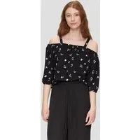 QS Kurzarmbluse Bluse Bluse mit Off-Shoulder-Ausschnitt