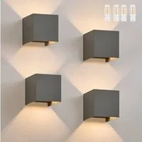 ZMH LED Wandleuchte Innen G9 Außen Up Down Wandlampe Außenwandleuchte Wohnzimmer, Mit Leuchtmittel, 3000K Warmweiß, Einstellbarer Strahl