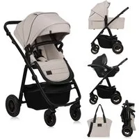 lionelo Kombi-Kinderwagen AMBER PLUS 3IN1, (Set 2in1 oder 3in1), 3-in-1-System / Babywanne & Buggy / Von Geburt bis 4 Jahre