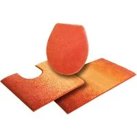 Grund Badematte Mistral, Höhe 20 mm, rutschhemmend beschichtet, fußbodenheizungsgeeignet, Kunstfaser, rechteckig, 3-tlg. Stand-WC Set, meliertes Design, Ombré-Look, auch als 3 teiliges Set, Made in Europe