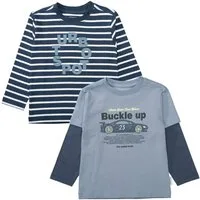 STACCATO Langarmshirt (2-tlg) 2er Pack, geringelt und mit Frontprint, für Boys