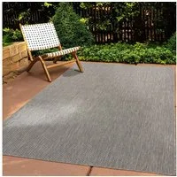 TaraCarpet Teppich Tara Carpet Columbia Meliert In & Outdoor auch für die Küche, rechteckig, Höhe: 5 mm, Balkon Terrasse Wintergarten grau meliert Esszimmer 80x150