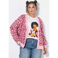Studio Untold Strickjacke Strickjacke oversized Color Leo Herz-Knöpfe