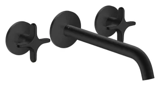 Hansgrohe 3-Loch Wannenarmatur AXOR One Unterputz Wandmontage Kreuzgr. mattschwarz, 48430670 48430670