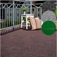 Andiamo Kunstrasen Aberdeen, Gesamthöhe 10 mm, Made in Belgium, rechteckig, mit Drainagenoppen, für Balkon, Terrasse, Wintergarten, Nadelfilzoptik