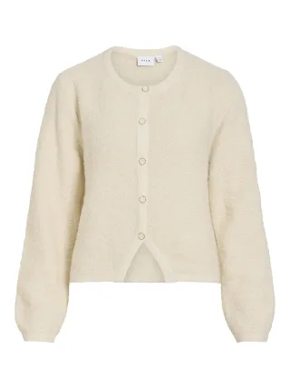 VILA - VIPIGGA O-NECK L/S KNIT JACKET NOOS Birch - Gr. - S