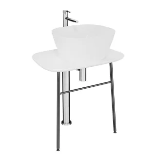 VitrA Plural Waschtischunterbau flach freistehend Höhe 66 cm Weiß Hochglanz,64049 64049