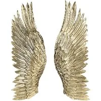 Kobolo Wandbild Wanddeko Set ANGELO Engelsflügel Metall gold 2 Stk, Flügel, im 3D Look