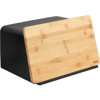 WENKO Brotkasten Modell Kubo, Bambus, Kunststoff, (1-tlg), moderne Brotbox mit integriertem Schneidebrett als Deckel