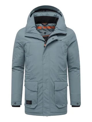 Stone Harbour Herren Parka Wadiim mit Kapuze & Zwei-Wege-Reißverschluss