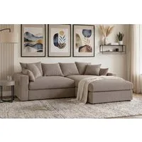 OTTO home Ecksofa Cosy Lounge L-Form, Breite 268 cm, Mega-Sofa mit Cordstoff bezogen, mit Federkern & 5 Zierkissen