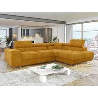 MIRJAN24 Ecksofa Torezio, mit Bettkasten und Schlaffunktion, Einstellbare Kopfstützen, 274x203x70-90 cm