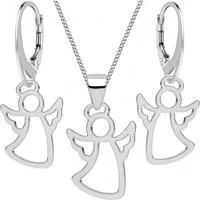 Goldene Hufeisen Schmuckset Schmuckset Damen Engel Ohrringe Halskette 925 Silber (4-tlg, inkl. Etui), Silberschmuck für Damen