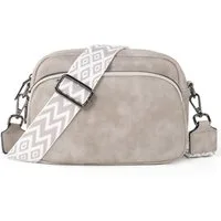 TAN.TOMI Umhängetasche Damen Handy Umhängetasche Echtes Crossbody Bag Damen Handytasche, Umhängetasche Damen Klein Taschen mit Breitem Schultergurt u 3 fächern